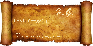 Hohl Gergely névjegykártya